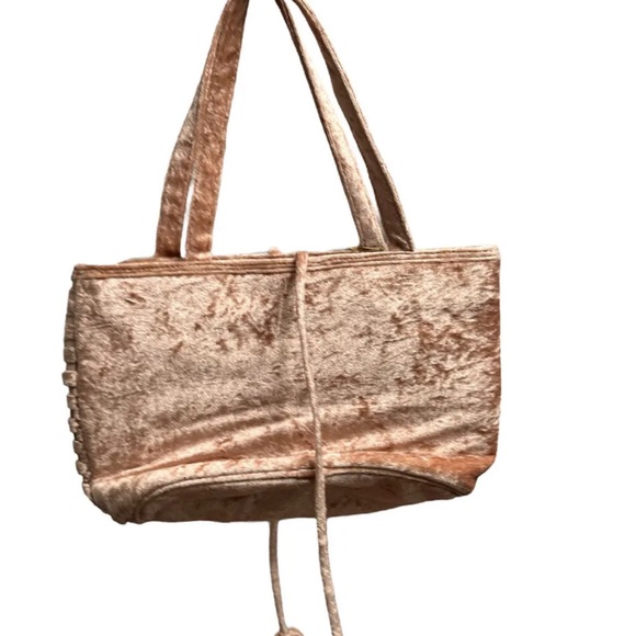 Bath and & Body Works 8X12 SOFT MATERIAL JOY W/TASSELS BAG New + Tags - Picture 2 of 4